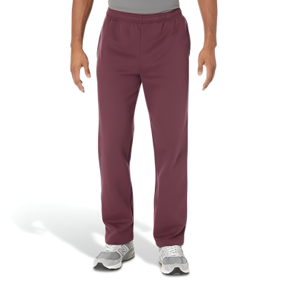 Fleece Sweatpant Men Open Bottom Drawstring Waist