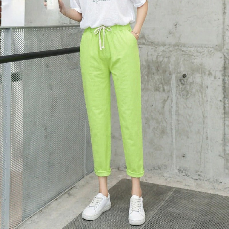 Summer Cotton Linen Pants For Women-Legletic
