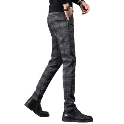 Plaid Work Stretch Pants For Men-Legletic
