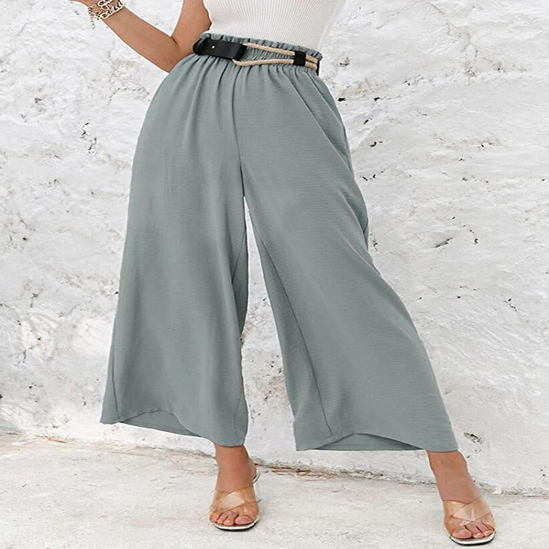 Summer High Waisted Wide Linen Pants For Women-Legletic