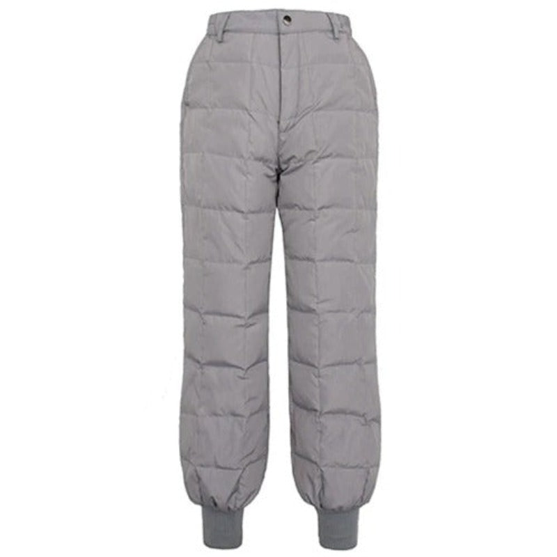 Thick Duck Down High Waist Warm Pants-Legletic