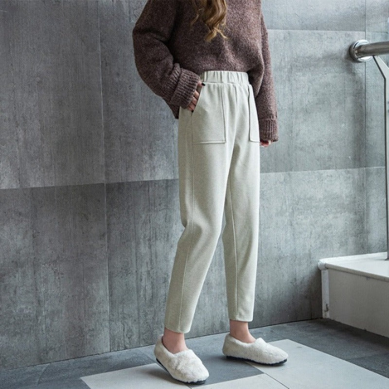 Vintage Winter Woolen Pants For Women-Legletic