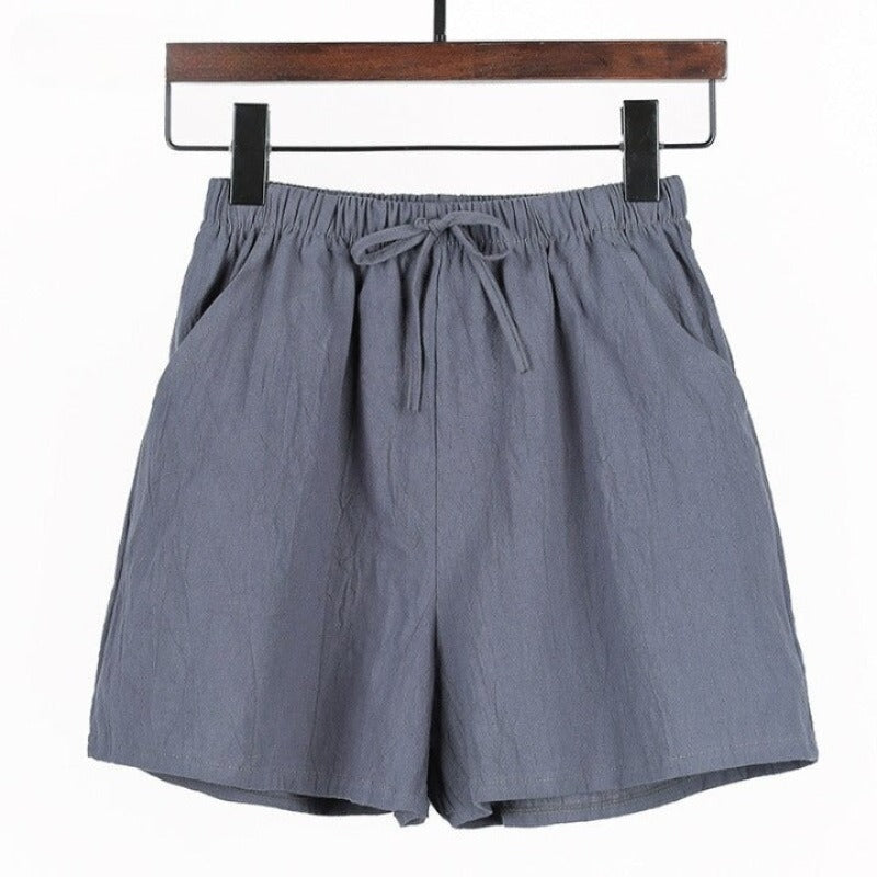 Cotton Linen Shorts For Women-Legletic