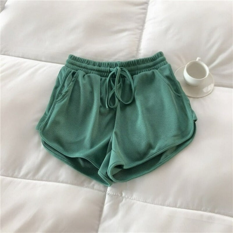 High Waist Ribbed Shorts For Women-Legletic