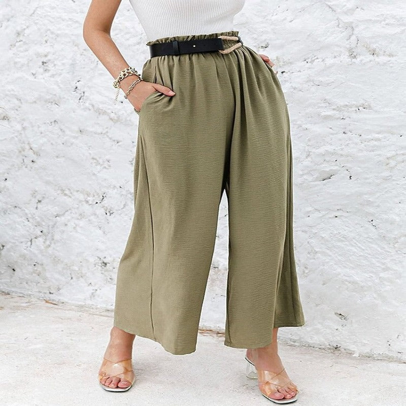 Summer High Waisted Wide Linen Pants For Women-Legletic
