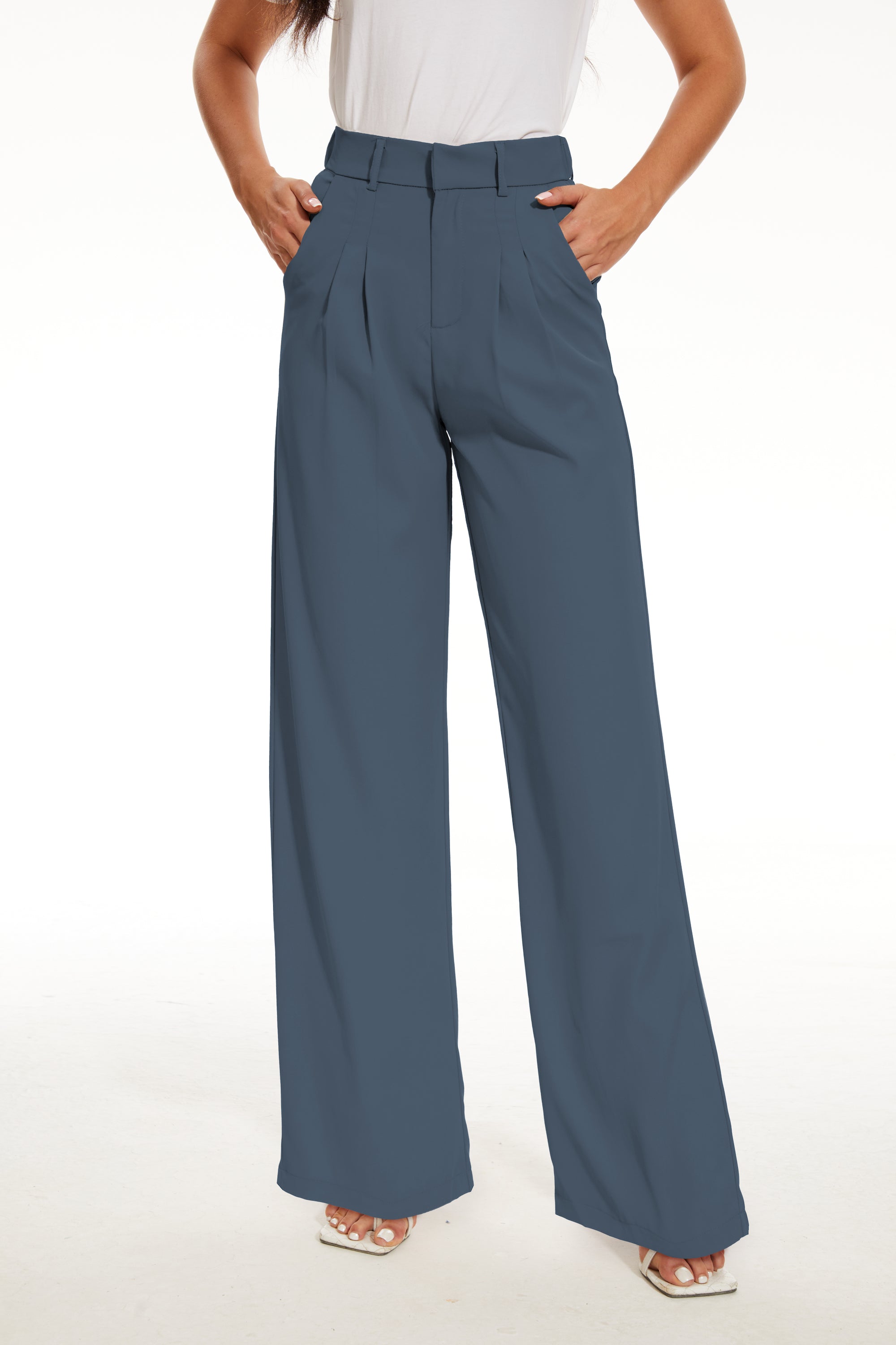 Effortless Tailored Wide Leg Pants-Legletic