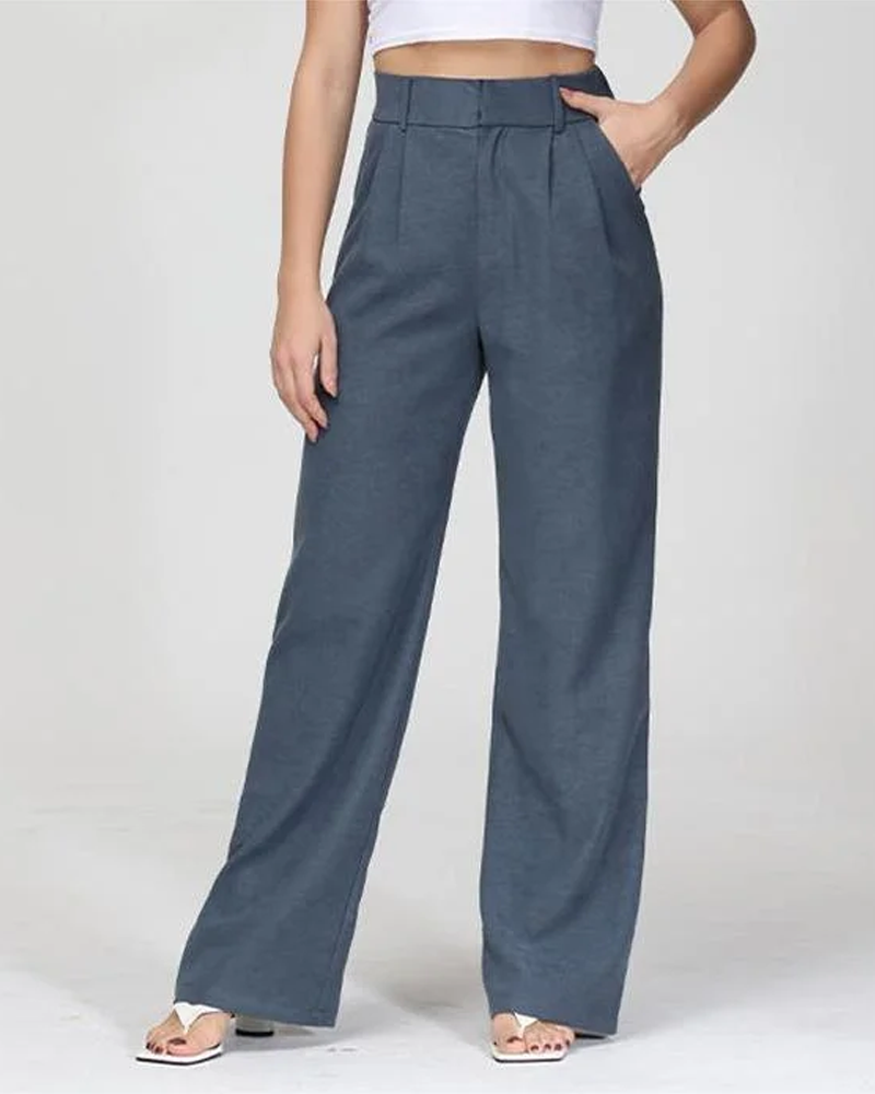High Waist Tailored Wide Leg Pants-Legletic