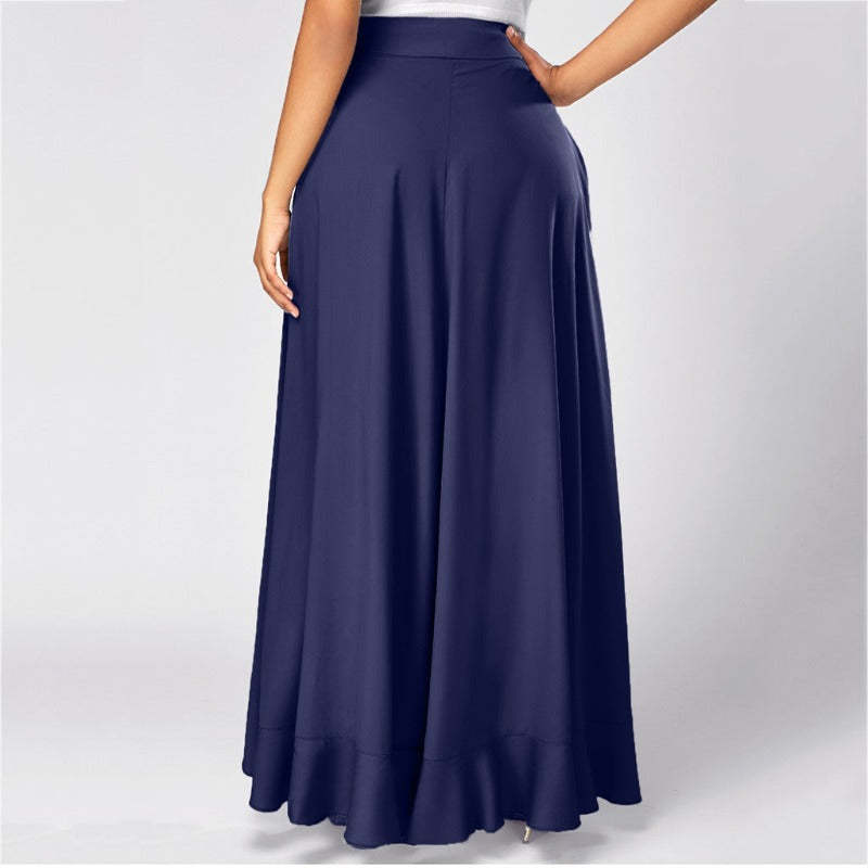 Elegant High Waist Causal Ruffle Drawstring Trouser-Legletic