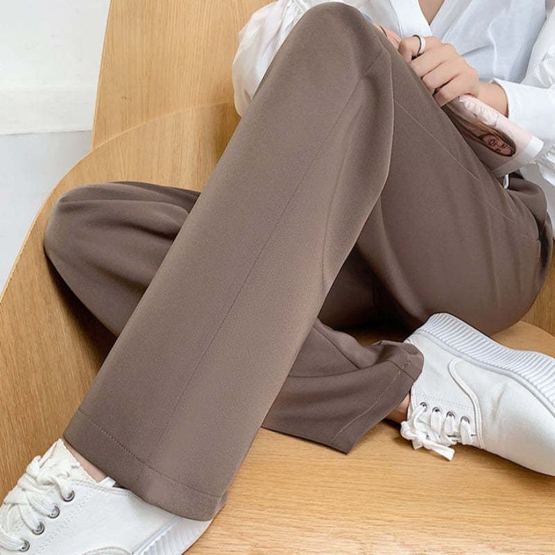 Casual Wide Leg Loose Fit High Waist Pants For Females-Legletic