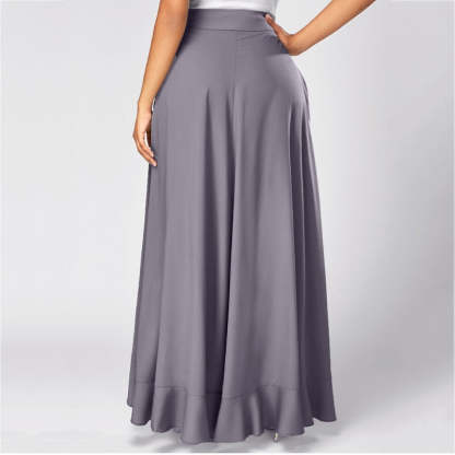 Elegant High Waist Causal Ruffle Drawstring Trouser-Legletic