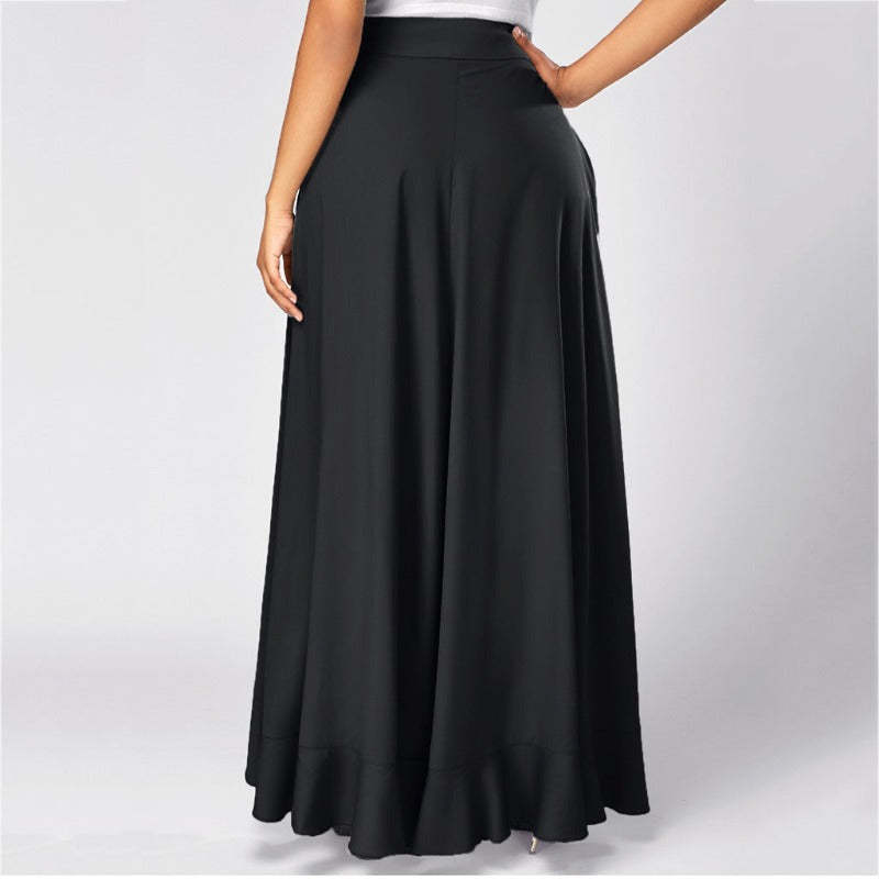 Elegant High Waist Causal Ruffle Drawstring Trouser-Legletic