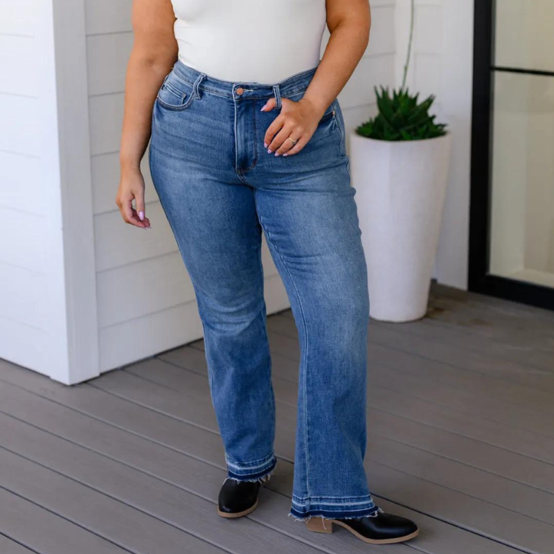 High Rise Tummy Control  Bootcut Jeans-Legletic