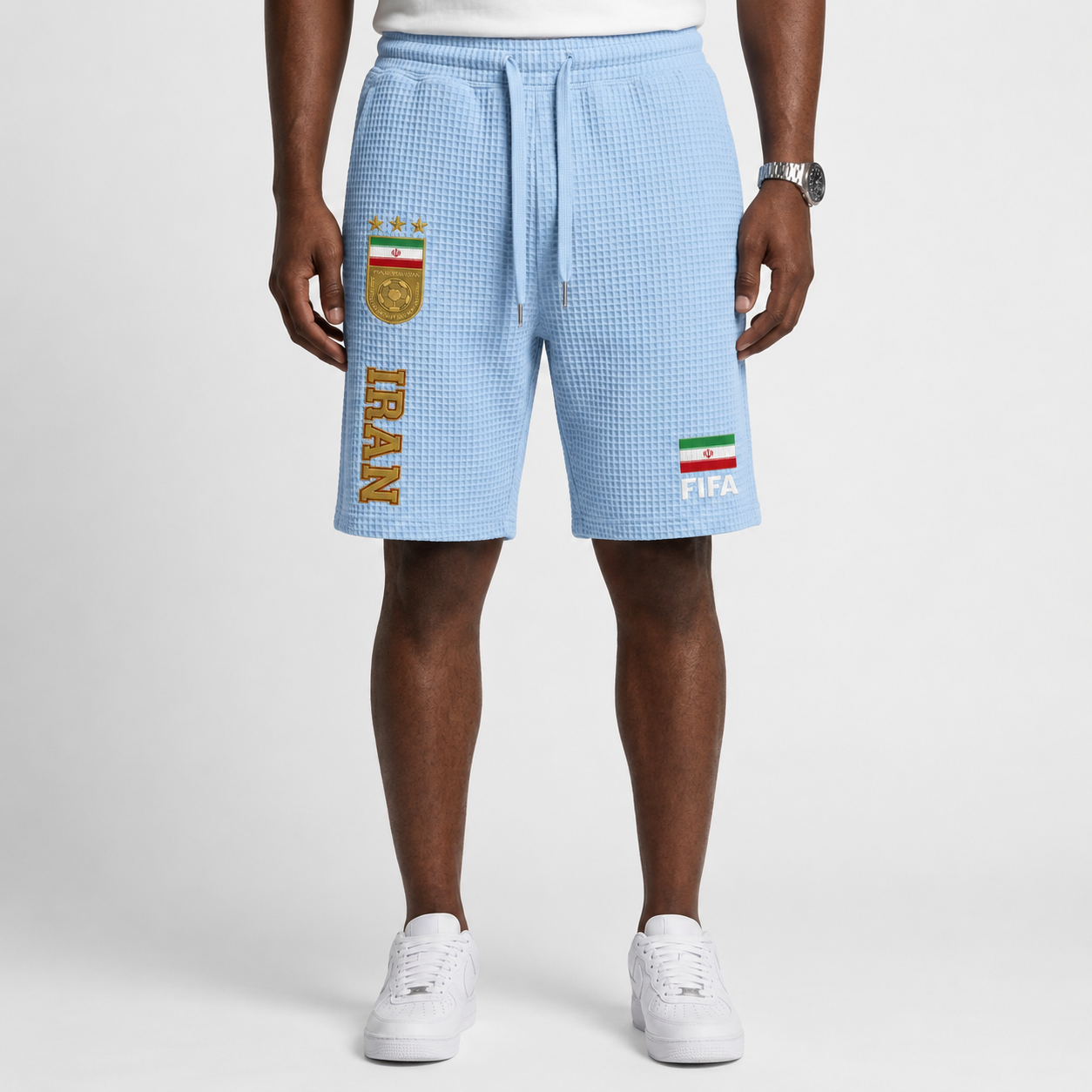 FIFA 2026 Iran Printed Waffle Football Fan Shorts