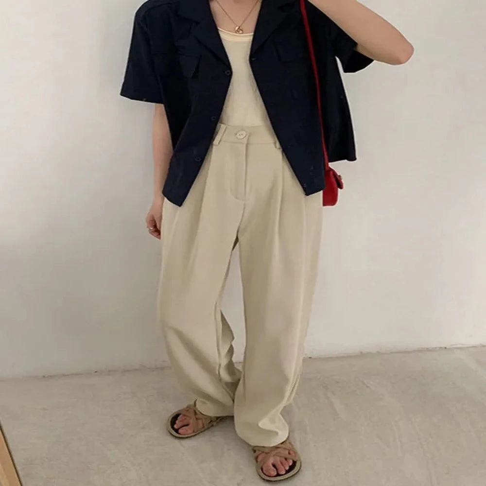 High Waist Casual Suit Pants For Women-Legletic