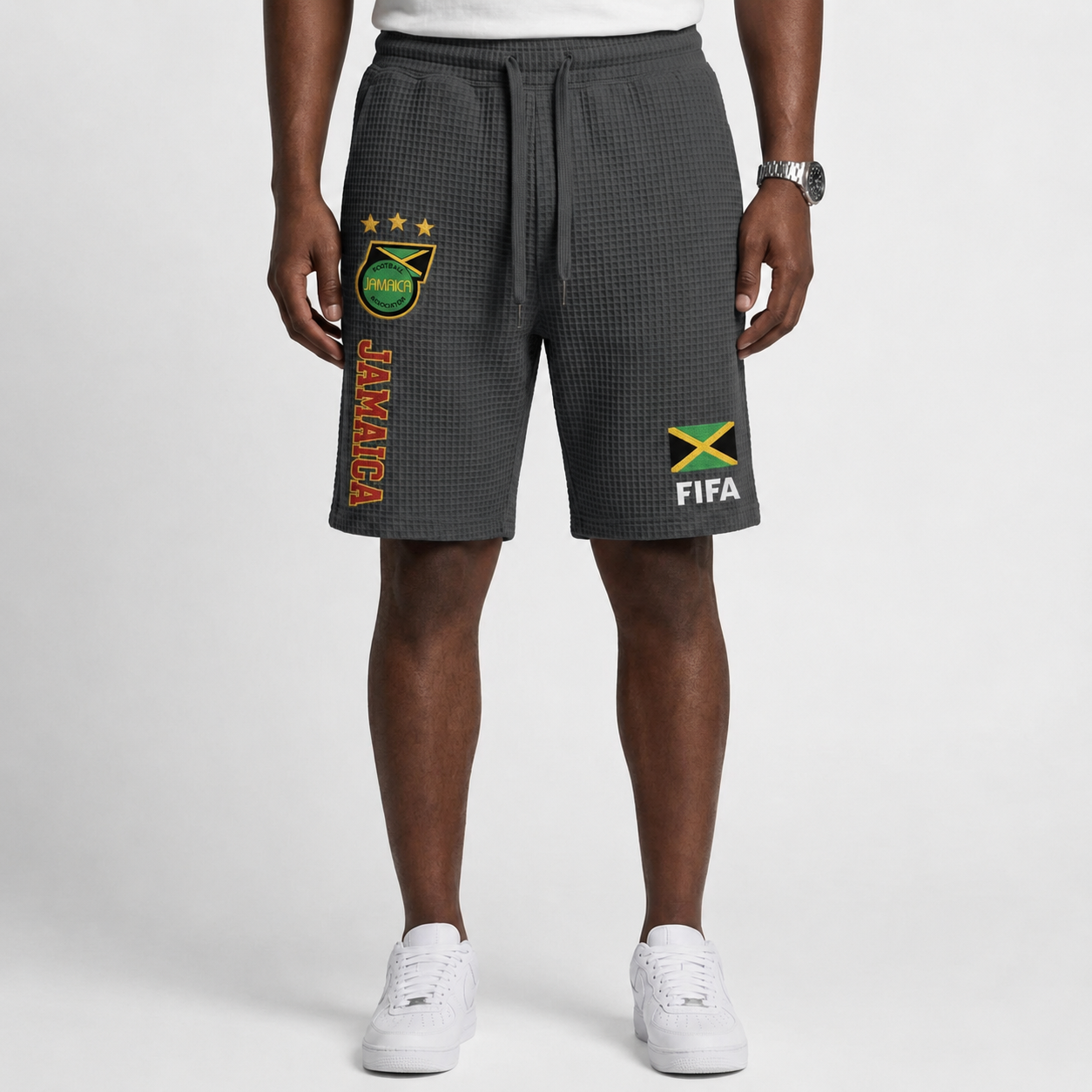FIFA 2026 Jamaica Printed Waffle Football Fan Shorts