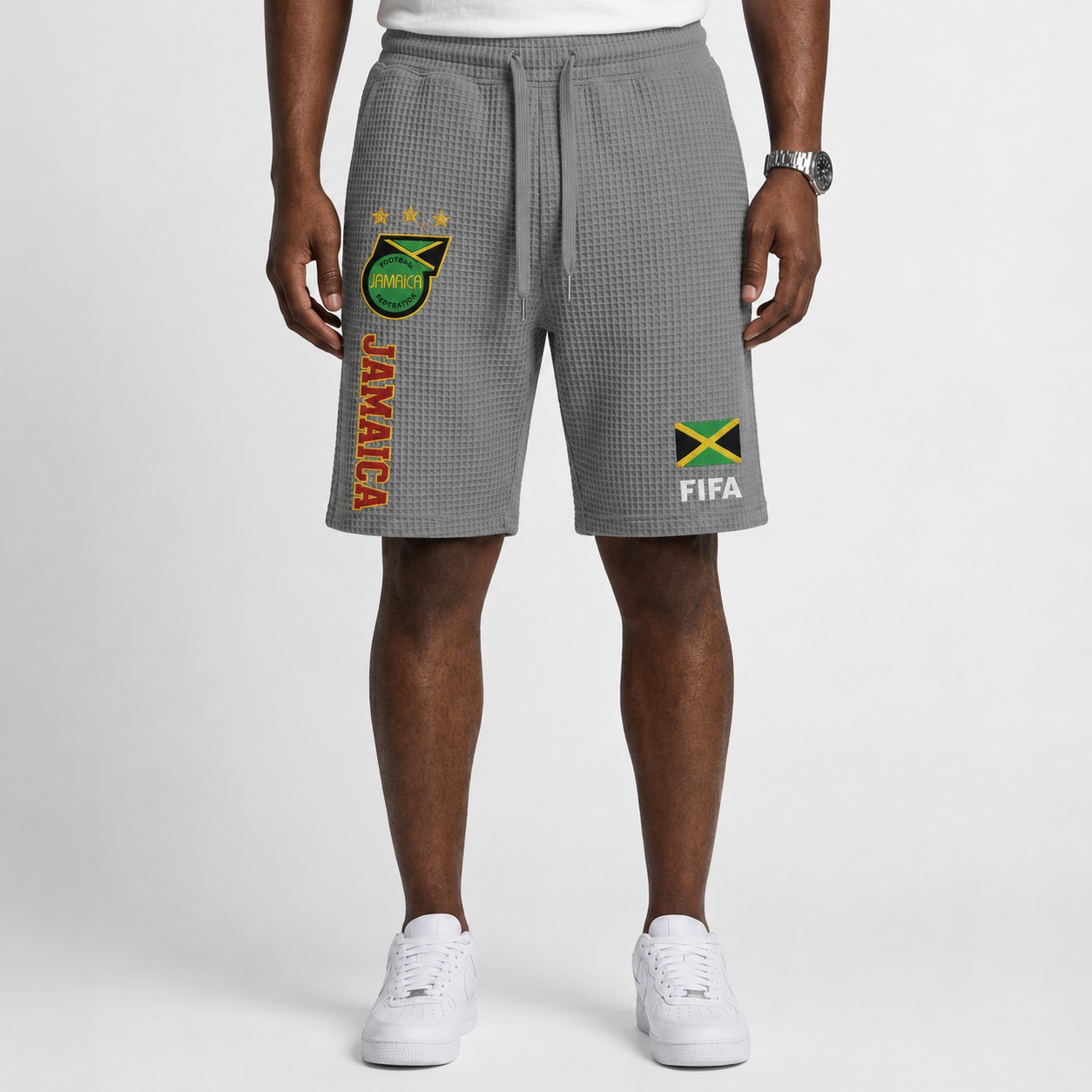 FIFA 2026 Jamaica Printed Waffle Football Fan Shorts