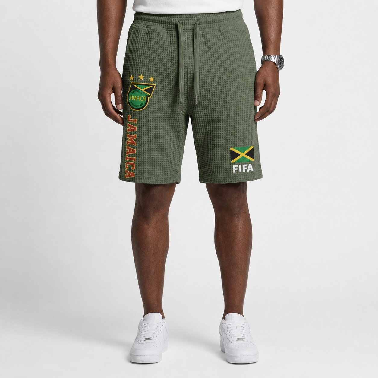 FIFA 2026 Jamaica Printed Waffle Football Fan Shorts