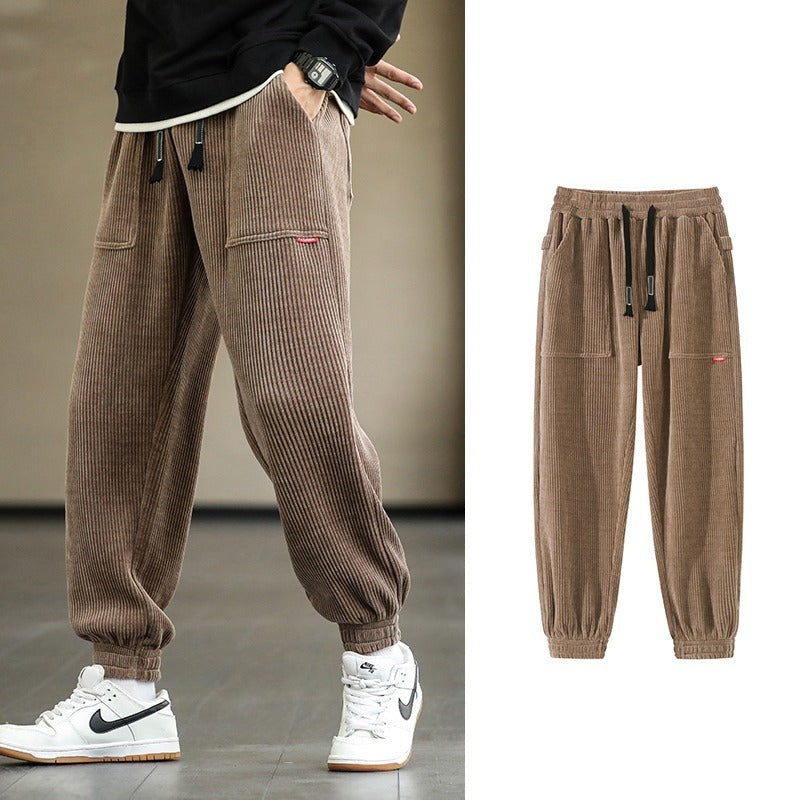 Men's Corduroy Loose Casual Baggy Joggers Pants-Legletic