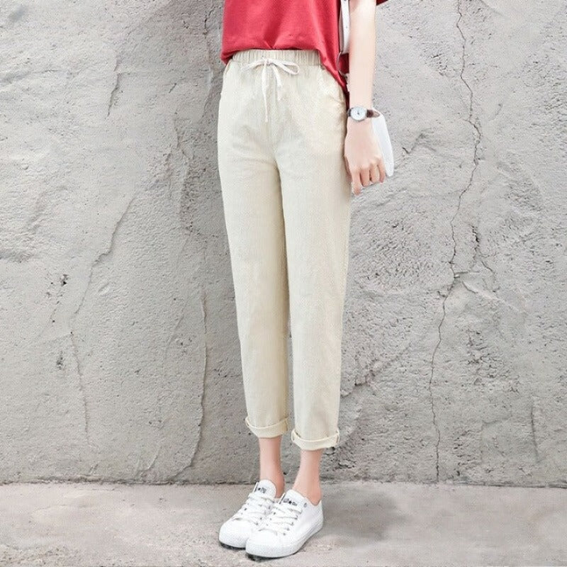 Summer Cotton Linen Pants For Women-Legletic