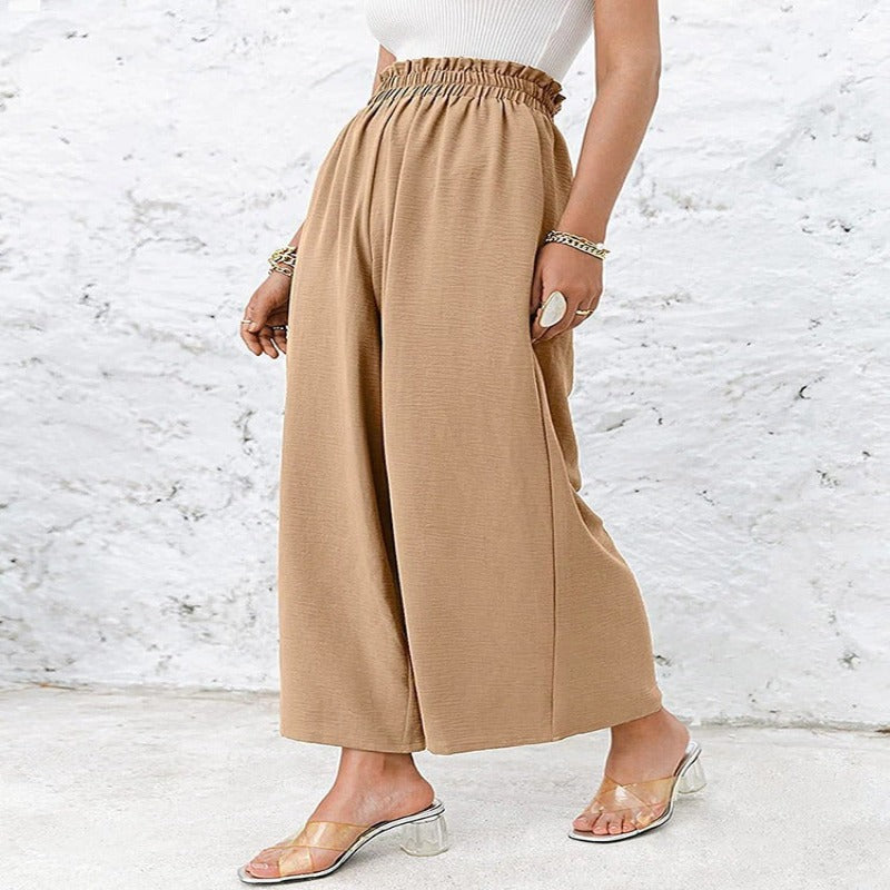 Summer High Waisted Wide Linen Pants For Women-Legletic