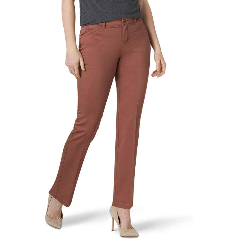 Women's Flex Motion Solid Regular Fit Straight Leg Pant-Legletic