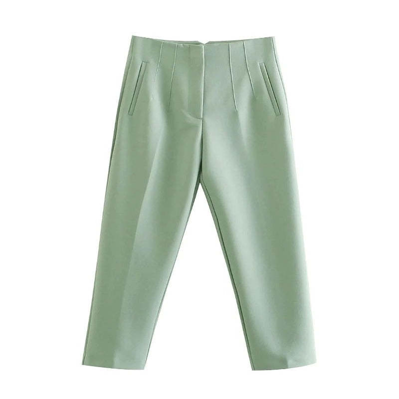 Waist Zipper Fly Female Trousers-Legletic