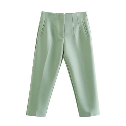 Waist Zipper Fly Female Trousers-Legletic