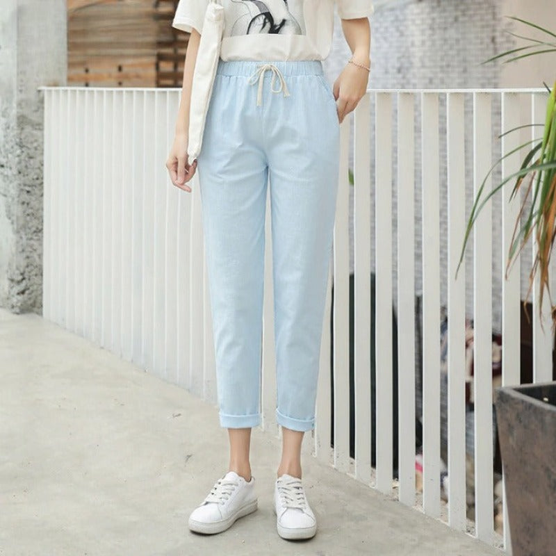 Summer Cotton Linen Pants For Women-Legletic