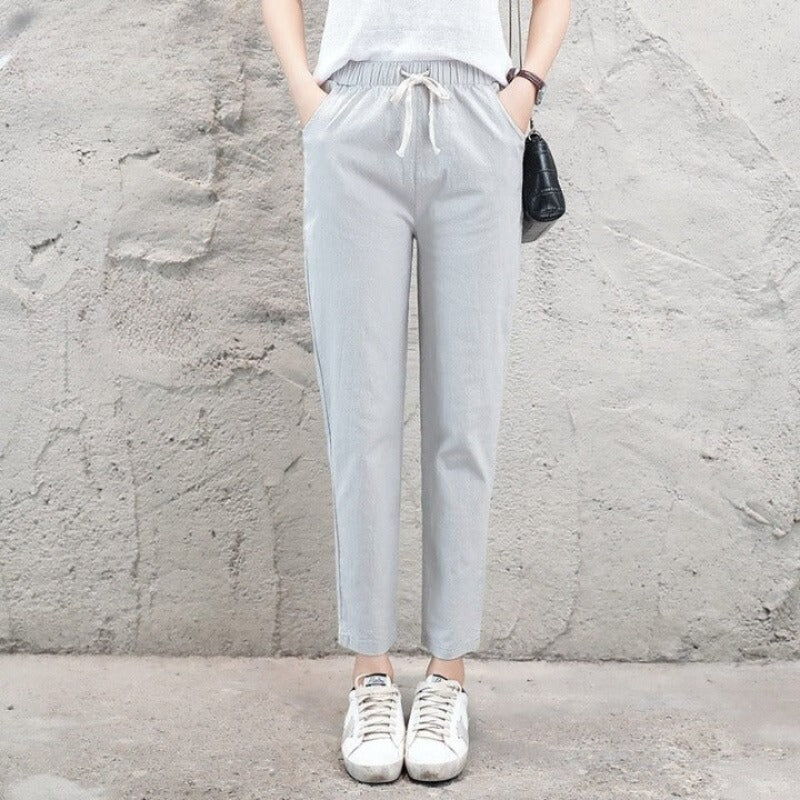 Summer Cotton Linen Pants For Women-Legletic