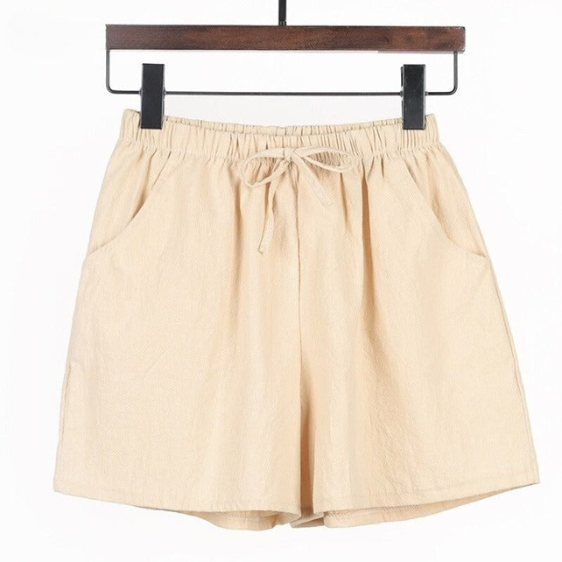 Cotton Linen Shorts For Women-Legletic