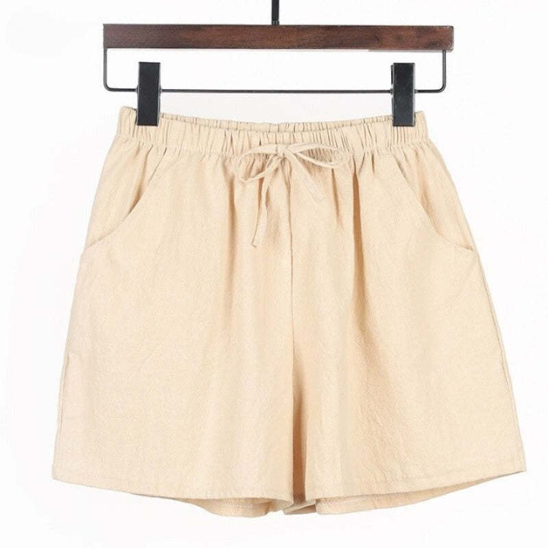 Cotton Linen Shorts For Women-Legletic