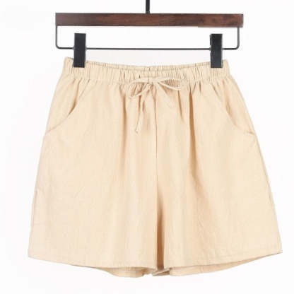 Cotton Linen Shorts For Women-Legletic