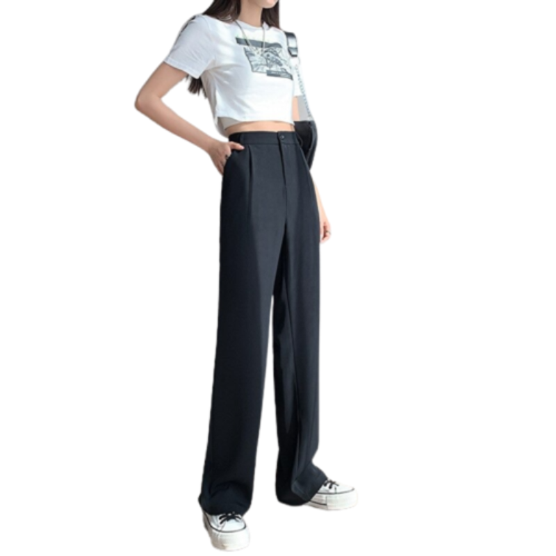 Wide Leg Loose High Waist Pants-Legletic
