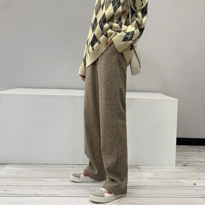 Women's Knitted Wool Pants-Legletic