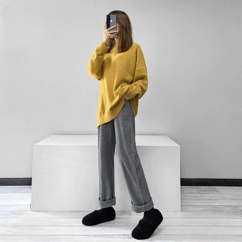Women's Knitted Wool Pants-Legletic