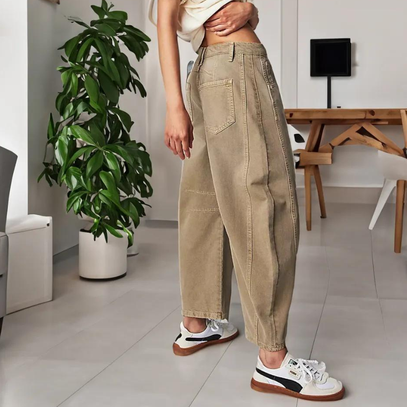 Mid Rise Barrel Jeans-Legletic