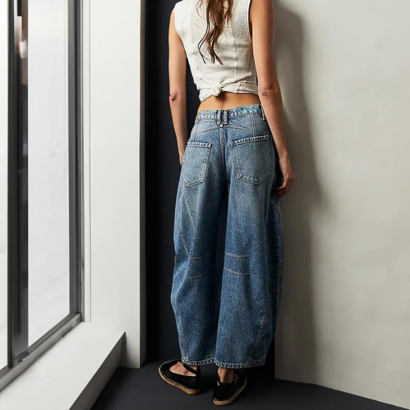 Mid Rise Barrel Jeans-Legletic