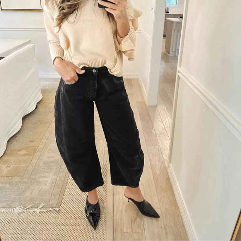 Mid Rise Barrel Jeans-Legletic