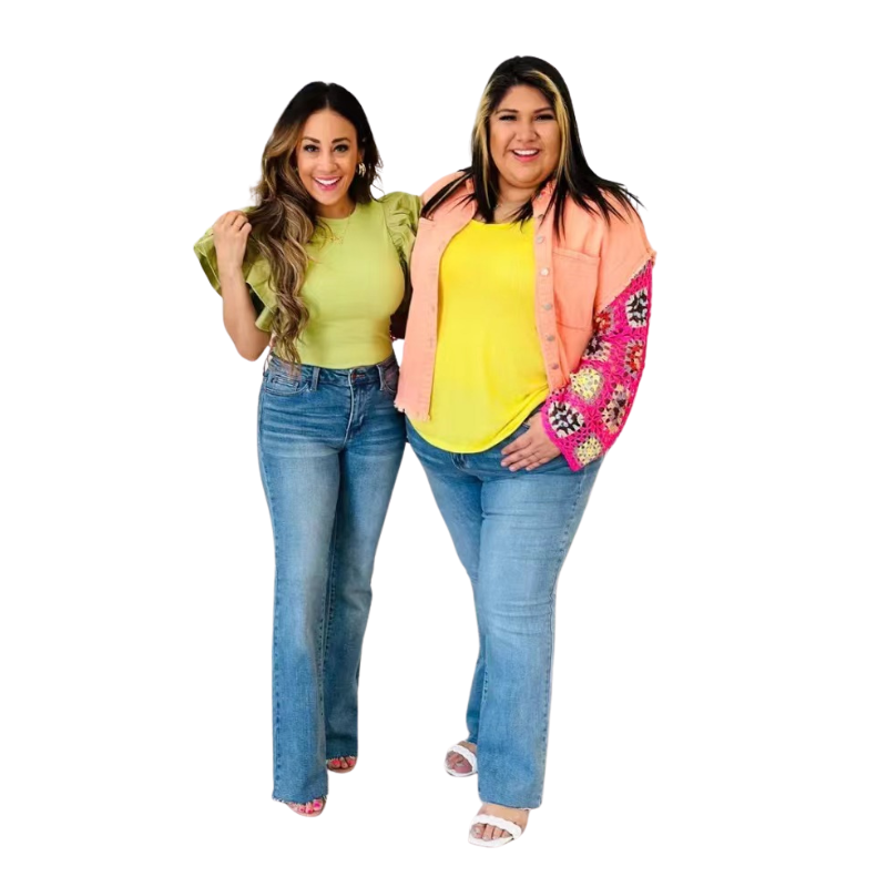 Mid Rise  Tummy Tuck Bootcut Jeans-Legletic