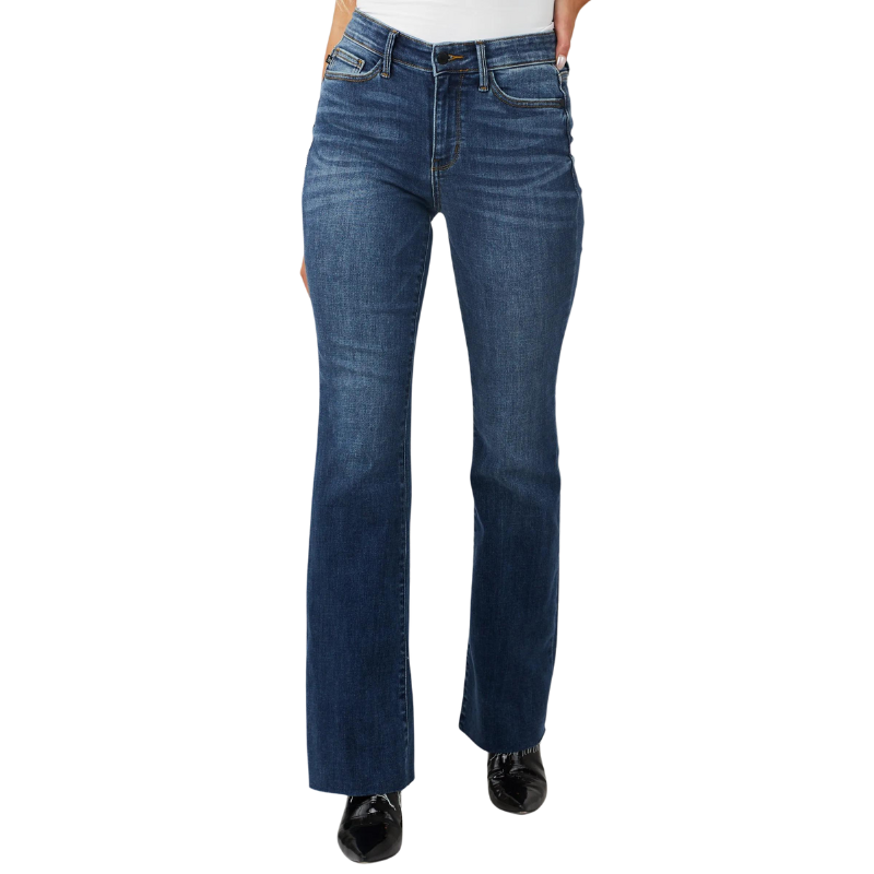 Mid Rise  Tummy Tuck Bootcut Jeans-Legletic