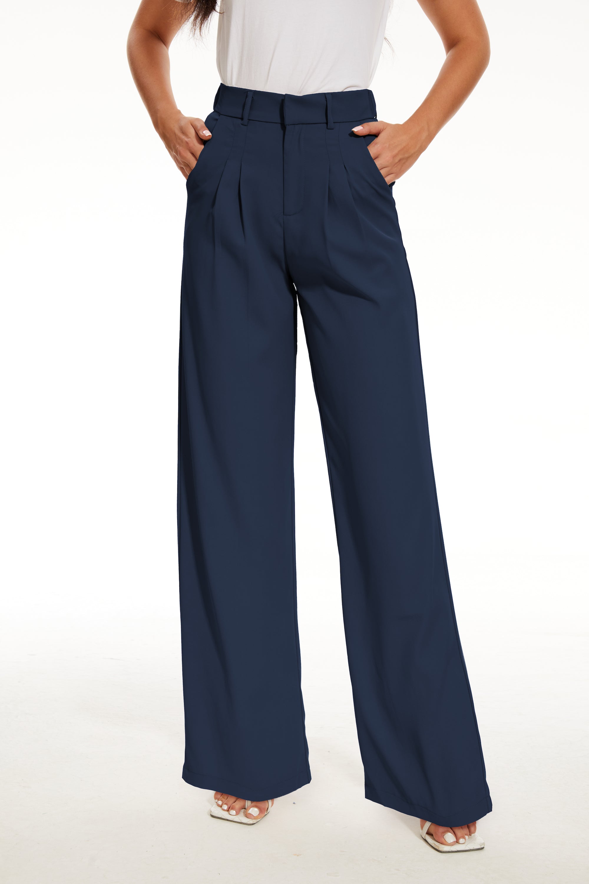 Effortless Tailored Wide Leg Pants-Legletic