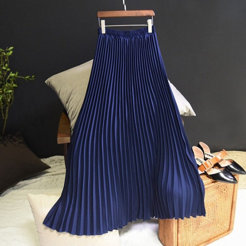 Summer Vintage Women's Long Pleated Skirt-Legletic