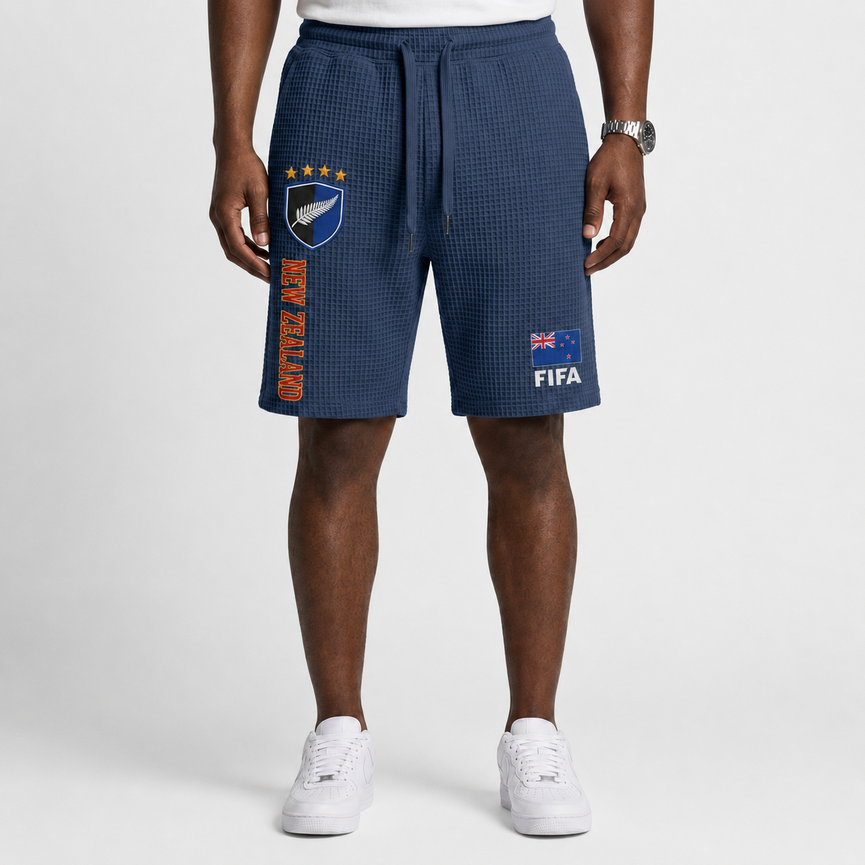 FIFA 2026 Zealand Printed Waffle Football Fan Shorts