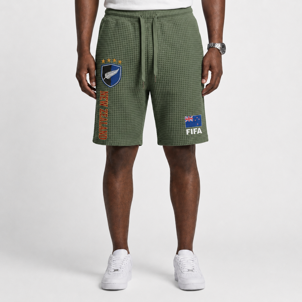 FIFA 2026 Zealand Printed Waffle Football Fan Shorts