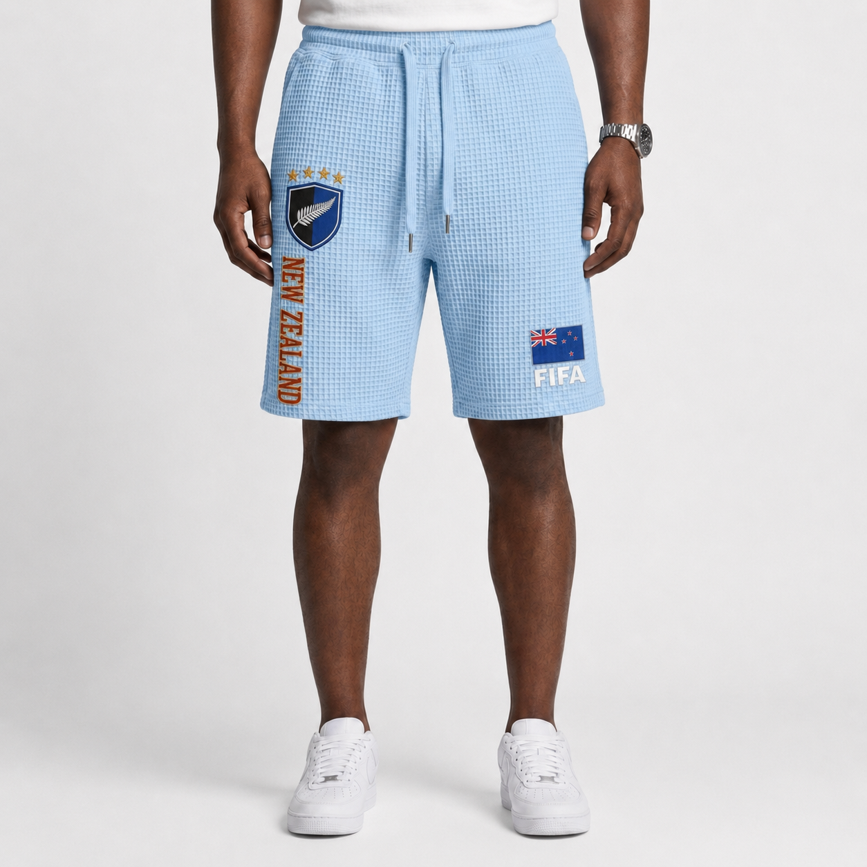 FIFA 2026 Zealand Printed Waffle Football Fan Shorts