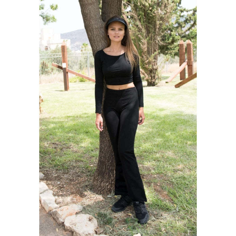 Women's Solid Bootcut Yoga Pants High Waist Workout Leggings-Legletic