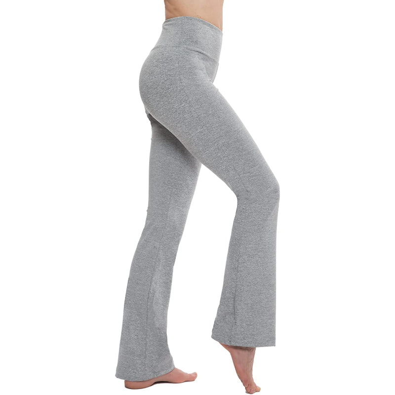 Women's Solid Bootcut Yoga Pants High Waist Workout Leggings-Legletic