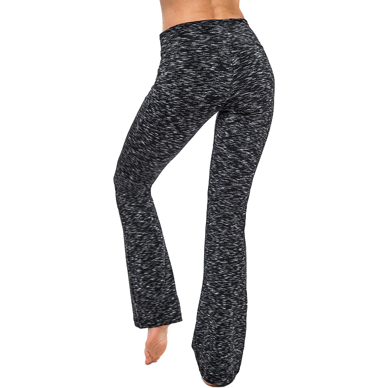 Women's Solid Bootcut Yoga Pants High Waist Workout Leggings-Legletic