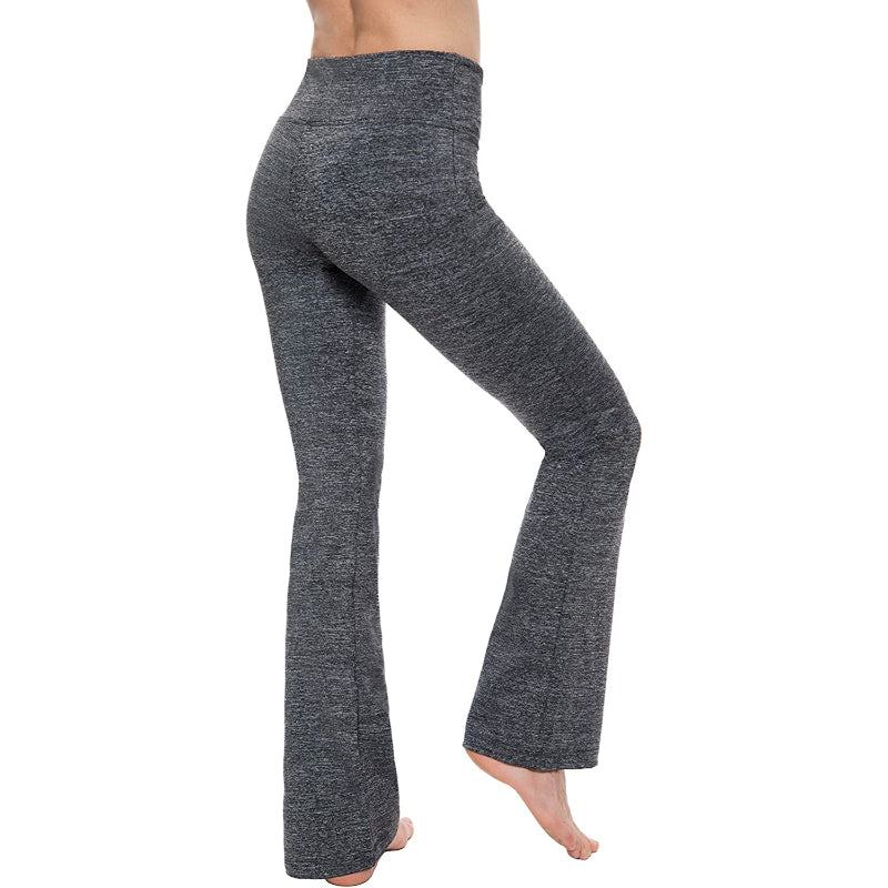 Women's Solid Bootcut Yoga Pants High Waist Stylish Workout Leggings-Legletic