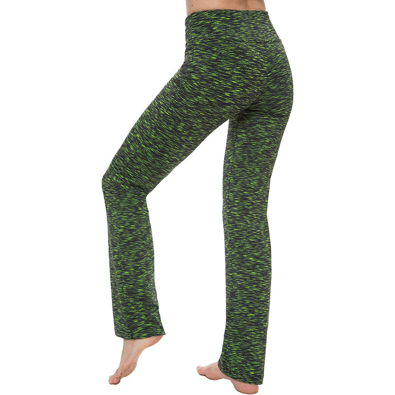 Women's Multicolor Pattern Bootcut Leg Yoga Pants High Waist Leggings-Legletic